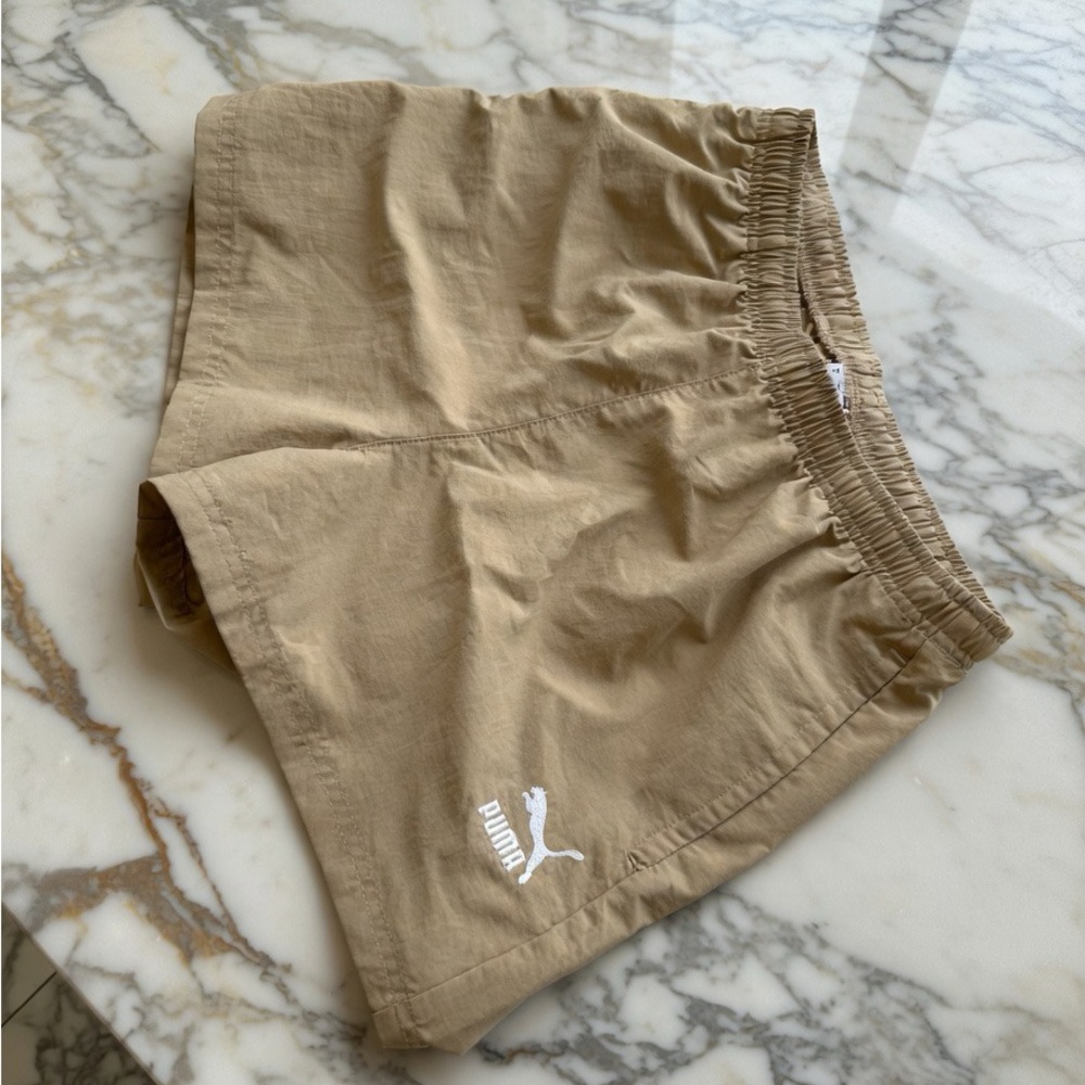 Puma Khaki Drawstring Athletic Shorts